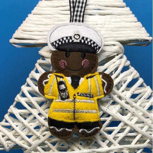 Gingerbread Police Traffic Officer Decoration