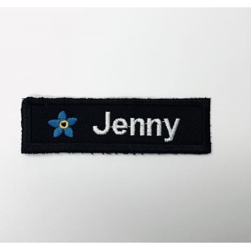 Name badge 3cm x10cm - Forget Me Not Dementia Name Patch