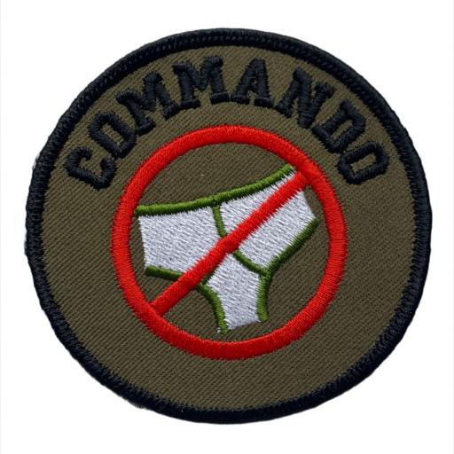 Commando 8cm Round Patch. Hook or Iron on Backed