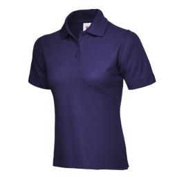 purple polo shirt